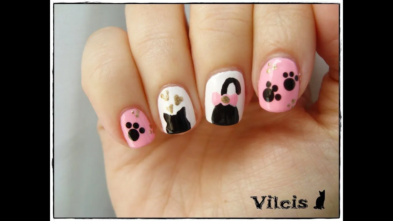 Uñas decoradas de gatos - Imagui