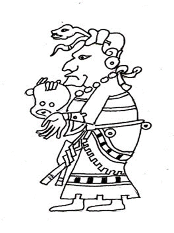 Maya dioses Colouring Pages