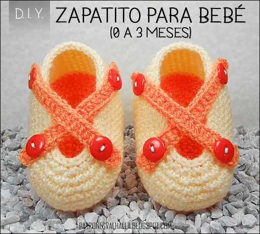 Patrón Gratis: Zapatito para bebé #2 / 0 a 3 meses (video ...