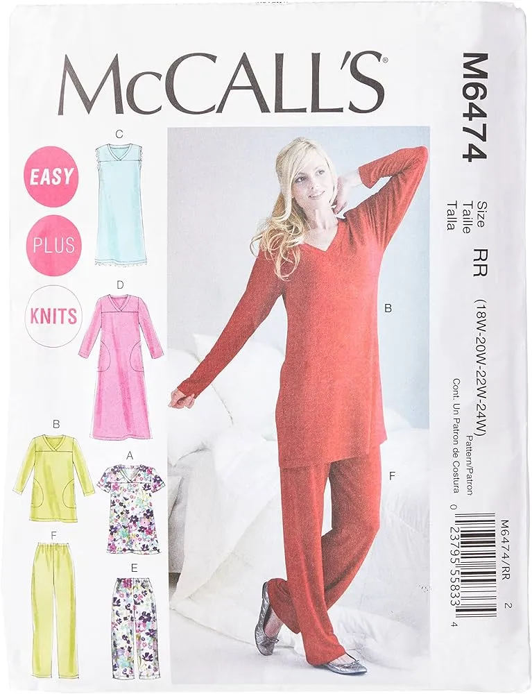 McCall Pattern M6474 - Patrones de Costura para Camisa, túnica, Vestidos y Pantalones para Mujer, Talla RR (18W-20W-22W-24W) : Amazon.com.mx: Hogar y Cocina McCall Pattern M6474 - Patrones de Costura para Camisa, túnica, Vestidos y Pantalones para Mujer, Talla RR (18W-20W-22W-24W) : Amazon.com.mx: Hogar y Cocina