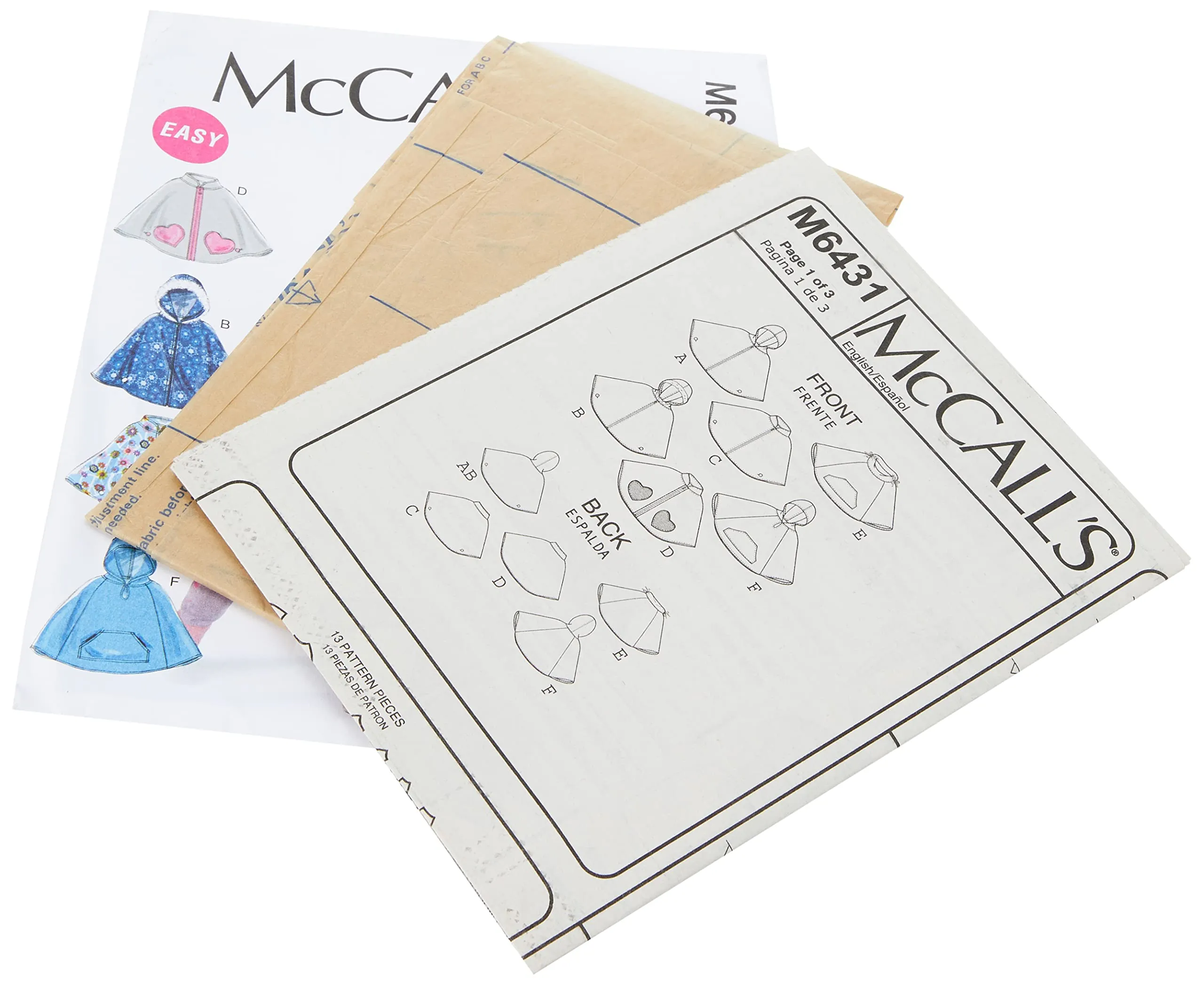 McCall Patterns M6431 Ponchos para niños/niñas, Talla CZ (Med-LRG-XLG) : Amazon.com.mx: Hogar y Cocina McCall Patterns M6431 Ponchos para niños/niñas, Talla CZ (Med-LRG-XLG) : Amazon.com.mx: Hogar y Cocina