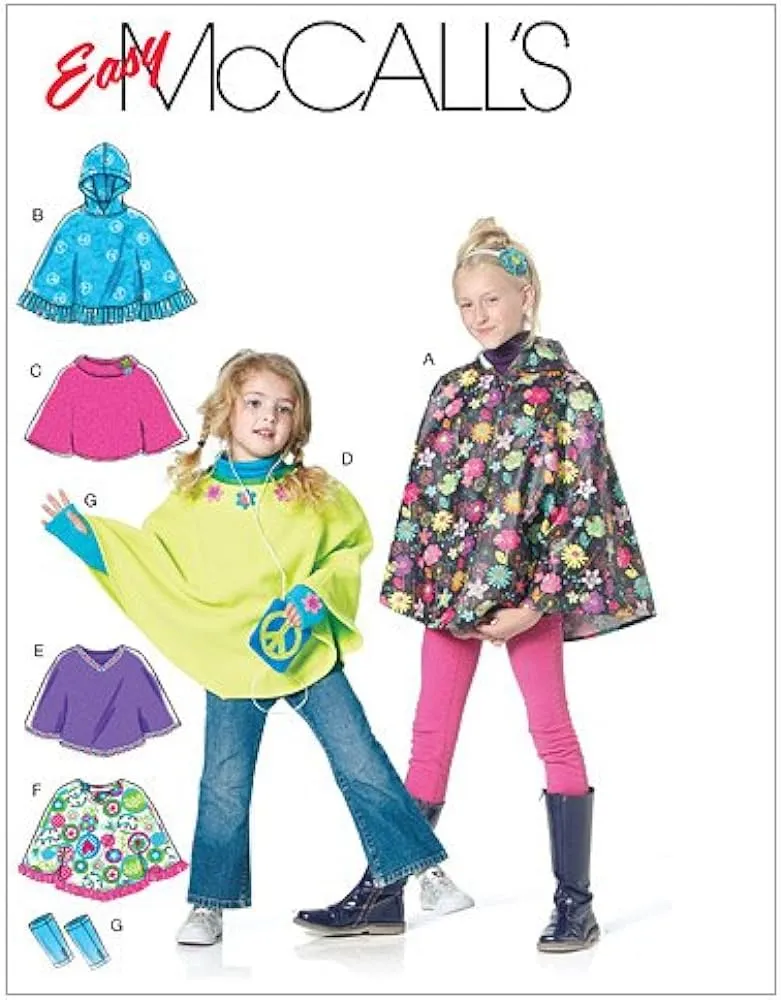 McCall's Patterns M6196 - Patrones de Costura para Ponchos y Calentadores de Brazos para niños y niñas, CZ (Med-LRG-XLG), 1 : Amazon.com.mx: Hogar y Cocina McCall's Patterns M6196 - Patrones de Costura para Ponchos y Calentadores de Brazos para niños y niñas, CZ (Med-LRG-XLG), 1 : Amazon.com.mx: Hogar y Cocina