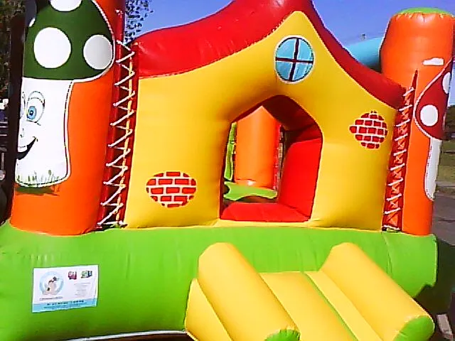 MDA INFLABLES": Hermosa casita animada de 3x5,50 con tobogán MDA INFLABLES": Hermosa casita animada de 3x5,50 con tobogán