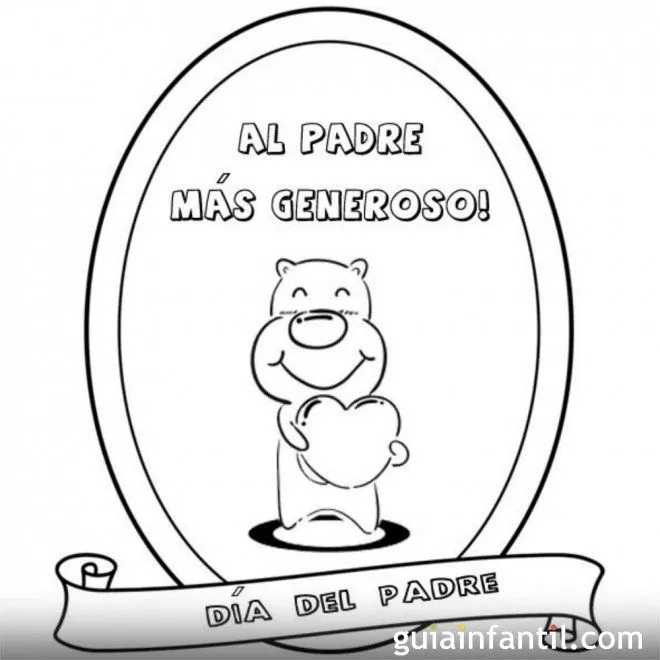 Medalla al padre más generoso. Dibujos para pintar Medalla al padre más generoso. Dibujos para pintar