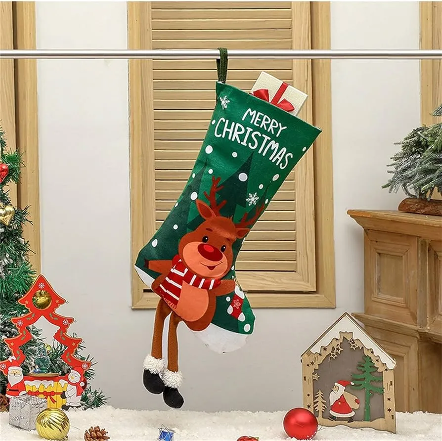 Medias de Navidad de moda, bolsas de regalo, suministros de decoración para  árbol de Navidad, piernas a rayas para niños (C, talla única) :  Amazon.com.mx: Hogar y Cocina