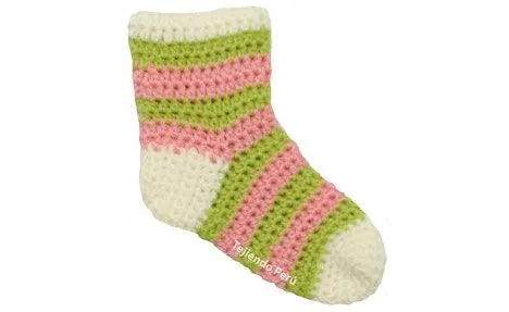 Medias para niños tejidas a crochet - Tejiendo Perú Medias para niños tejidas a crochet - Tejiendo Perú