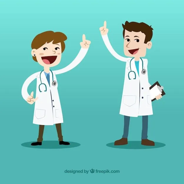 Médicos felices de dibujos animados | Descargar Vectores gratis Médicos felices de dibujos animados | Descargar Vectores gratis