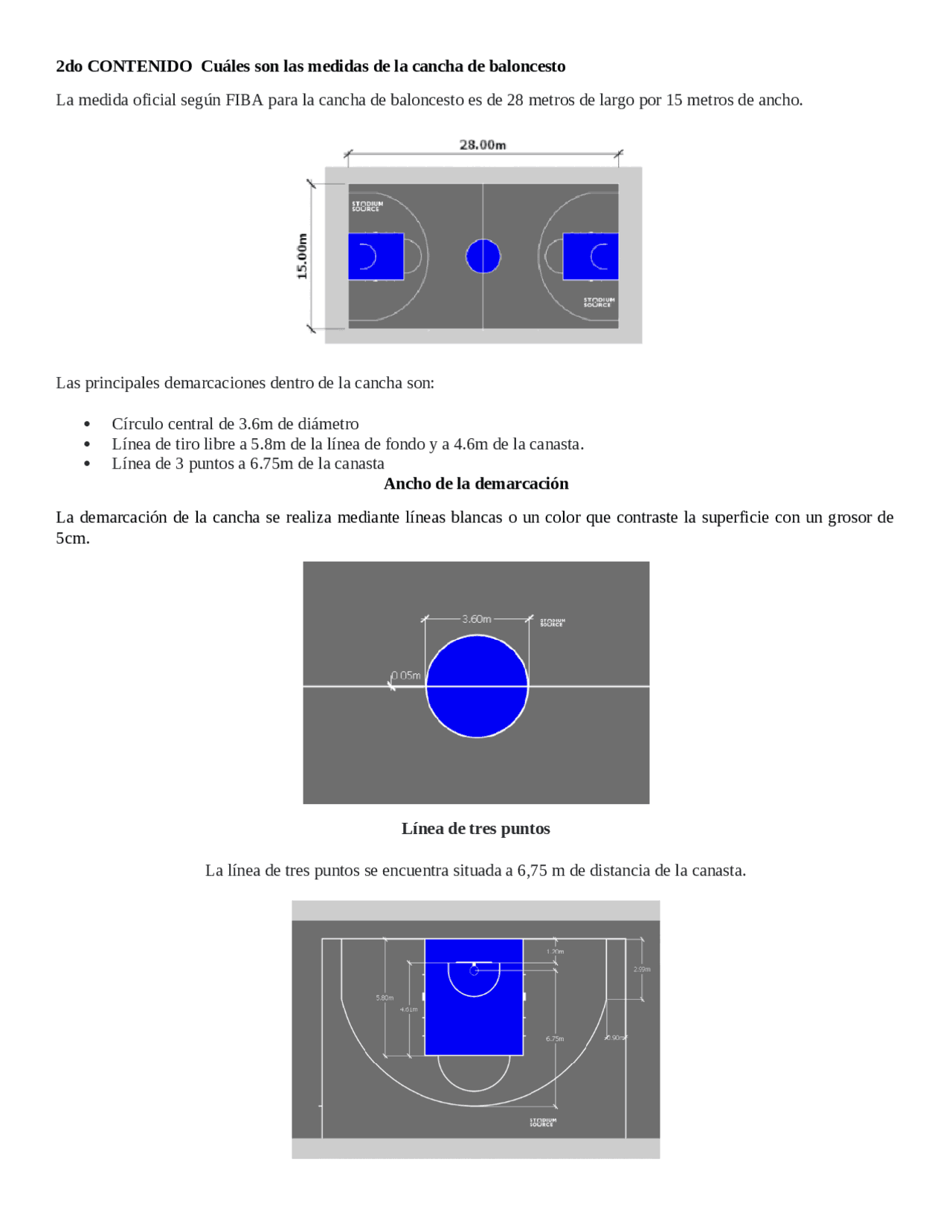 Medidas de la cancha | Monografías, Ensayos de Educación física | Docsity Medidas de la cancha | Monografías, Ensayos de Educación física | Docsity