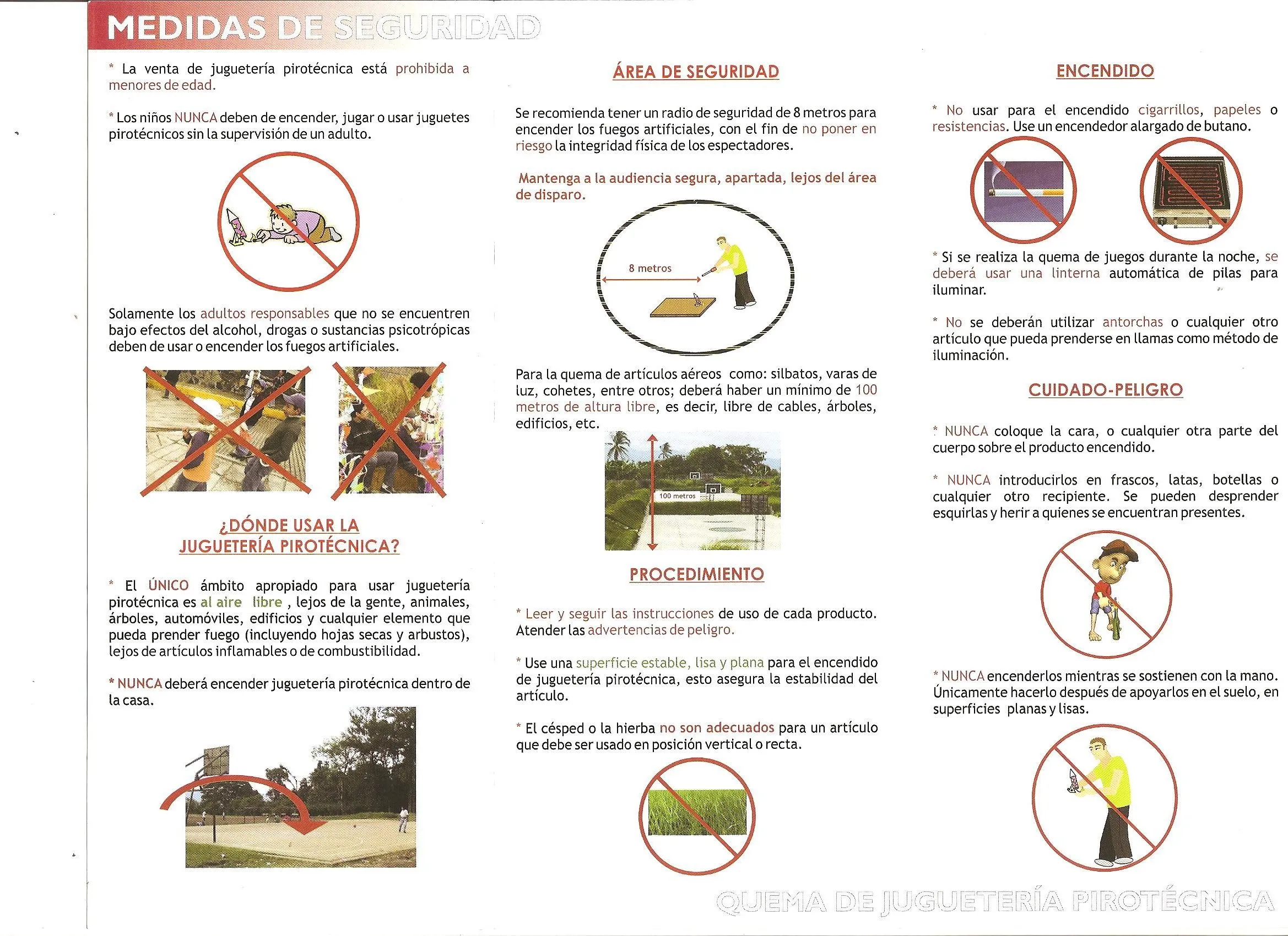 Medidas de seguridad en el uso de juguetería pirotécnica ...