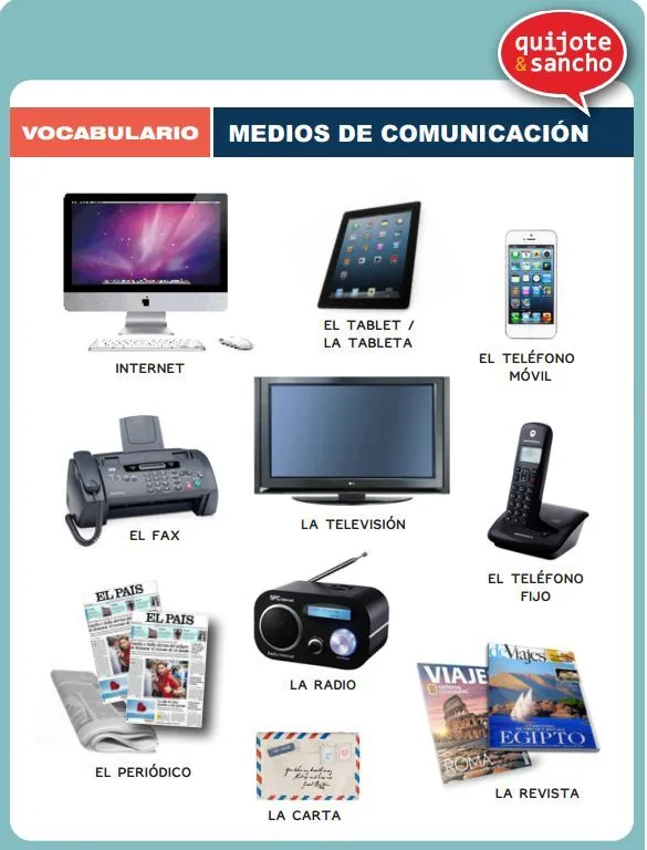 Medios de comunicación. http://quijotesancho.com/vocabulario-2 ... Medios de comunicación. http://quijotesancho.com/vocabulario-2 ...