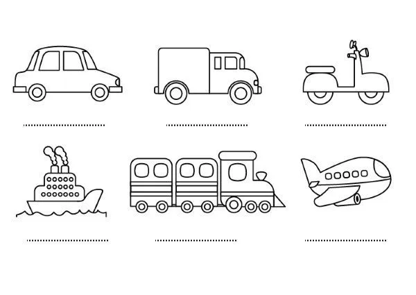 Medios de transporte: dibujos para colorear e imprimir Medios de transporte: dibujos para colorear e imprimir