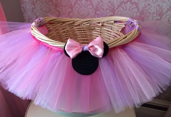 Medium Minnie Mouse Themed Tutu Basket by MissMadelynsBows on Etsy ...