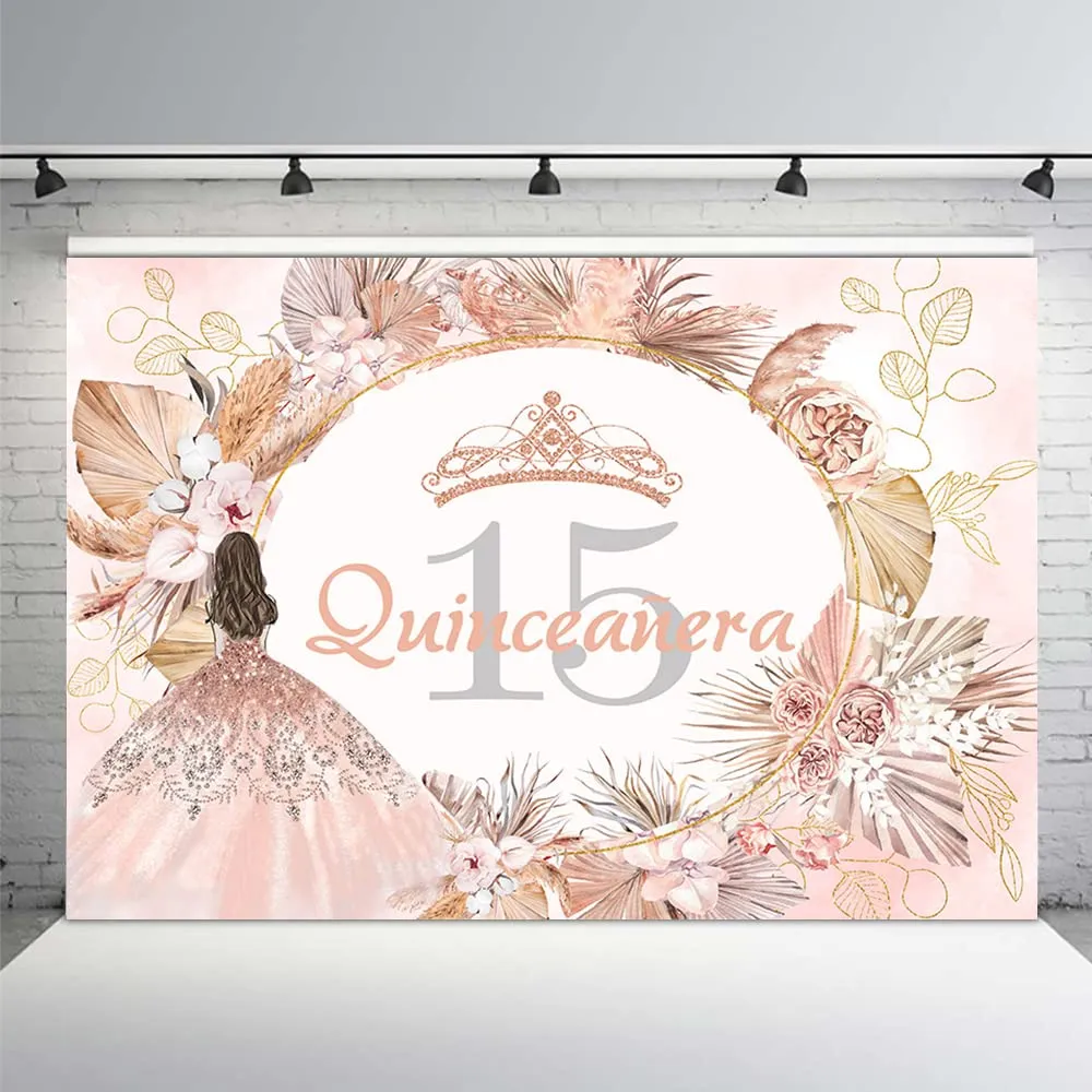 MEHOFOND Boho QuinceañEra - Telón de fondo para niña dulce de 15 años, decoración de fiesta de MEHOFOND Boho QuinceañEra - Telón de fondo para niña dulce de 15 años, decoración de fiesta de