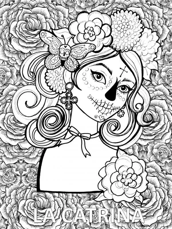 Los mejores dibujos de Catrinas Mexicanas para descargar | Colorear imágenes Los mejores dibujos de Catrinas Mexicanas para descargar | Colorear imágenes