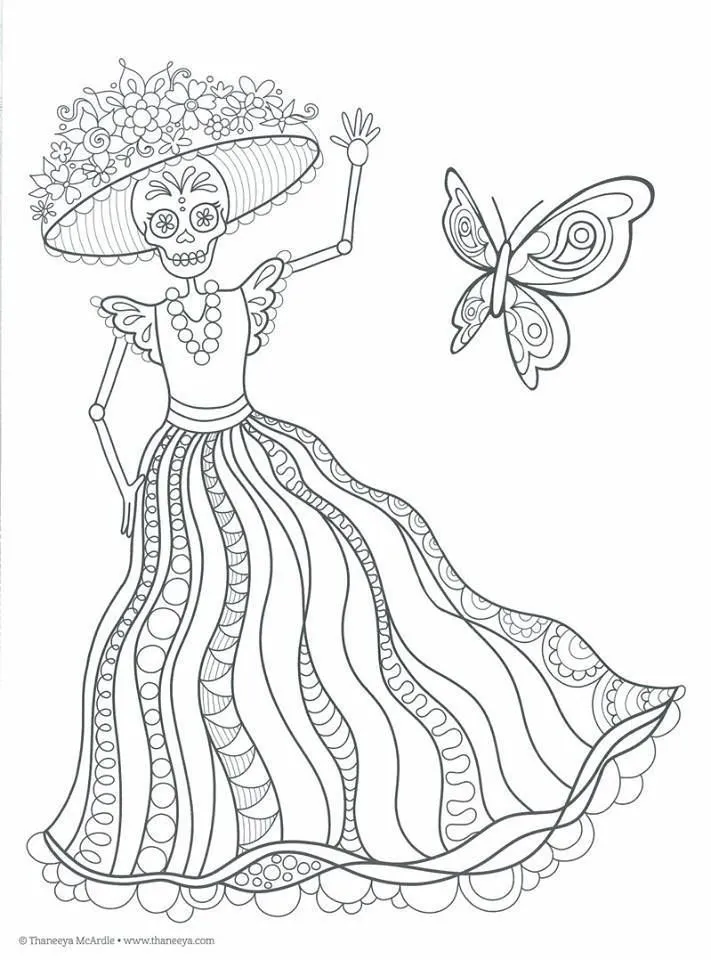 Los mejores dibujos de Catrinas Mexicanas para descargar | Colorear imágenes Los mejores dibujos de Catrinas Mexicanas para descargar | Colorear imágenes