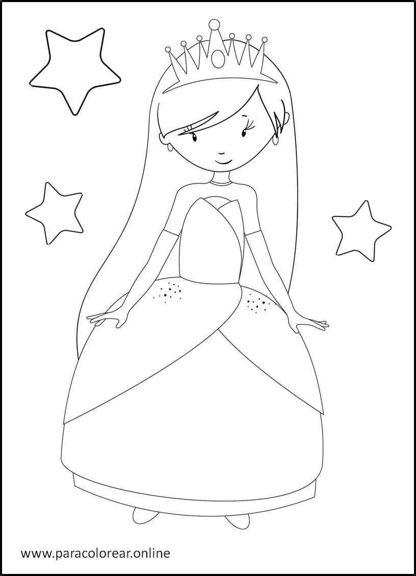 ▷ Los mejores Dibujos de Princesas para Colorear Imprimir y Pintar