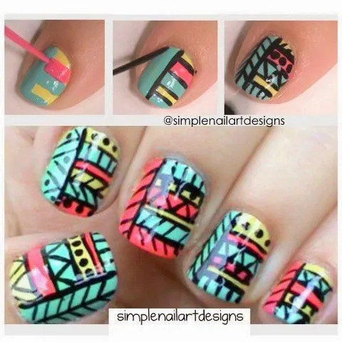 Los mejores diseños tribales para uñas ~ Manoslindas.com