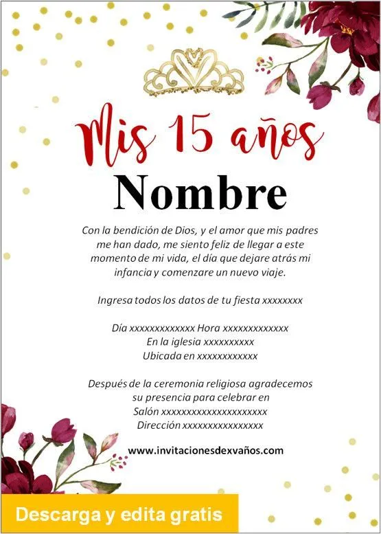 las mejores ideas de invitaciones de 15 Años ✓ tarjetas, diseños de  plantillas creativas y origina… | Frases para invitaciones, Invitaciones,  Invitaciones elegantes