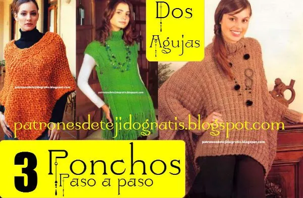 Los mejores ponchos para tejer con dos agujas - con paso a paso ... Los mejores ponchos para tejer con dos agujas - con paso a paso ...