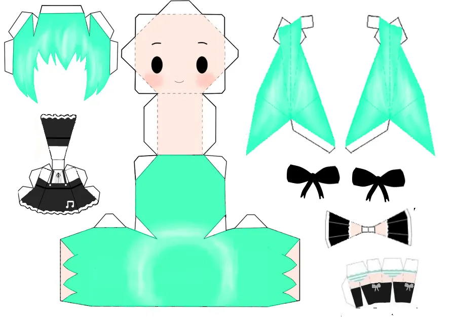 Melt Hatsune Miku Papercraft Template by xOrenjiJusux on DeviantArt Melt Hatsune Miku Papercraft Template by xOrenjiJusux on DeviantArt