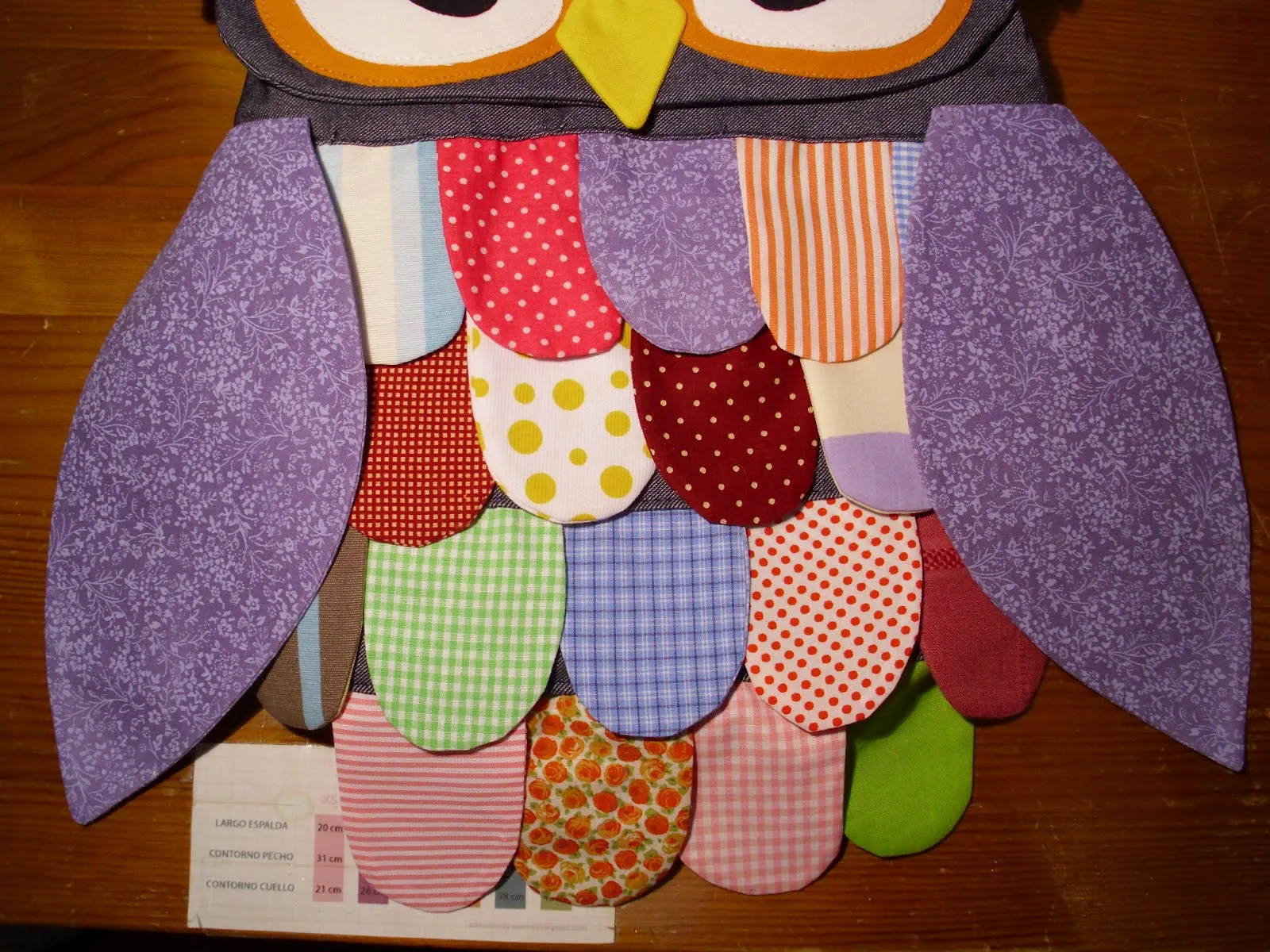 MEMEKAN: MOCHILA/BOLSO PATCHWORK BUHO