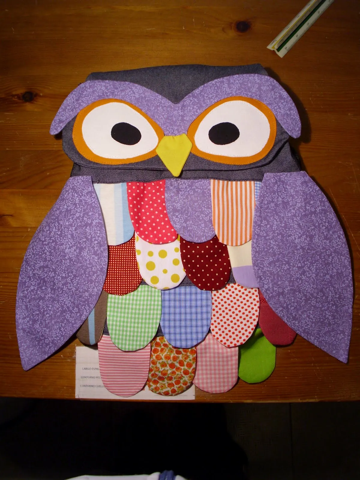 MEMEKAN: MOCHILA/BOLSO PATCHWORK BUHO