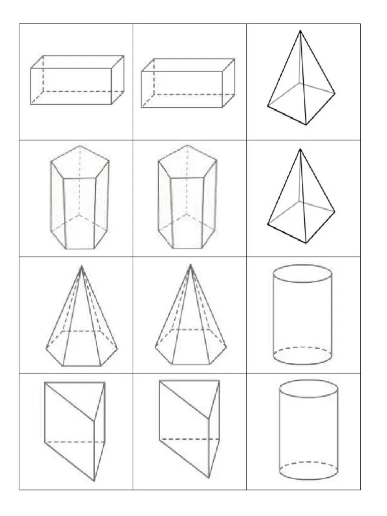 Memorama Cuerpos Geométricos para Colorear | PDF Memorama Cuerpos Geométricos para Colorear | PDF