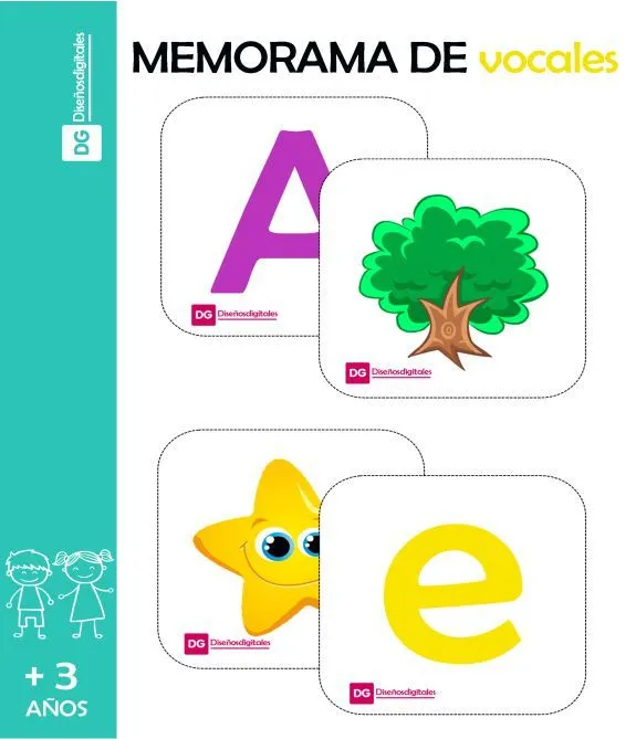 Memorama de Vocales para Niños de Preescolar y Primaria Memorama de Vocales para Niños de Preescolar y Primaria