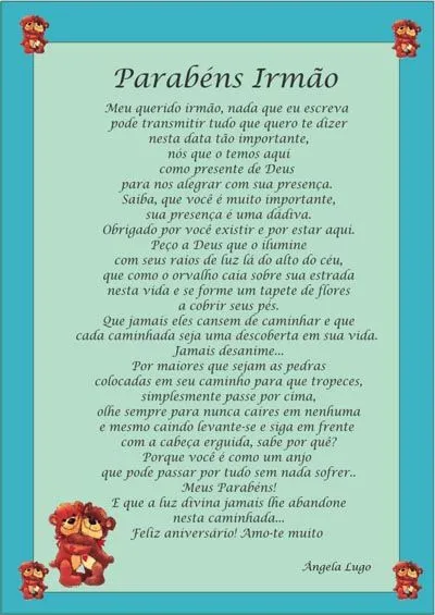 Mensagem de aniversario para irmã distante - Imagui Mensagem de aniversario para irmã distante - Imagui