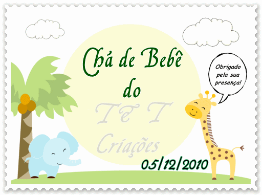T&T Criações: cartão de agradecimento e de mensagem para chá de bebê T&T Criações: cartão de agradecimento e de mensagem para chá de bebê