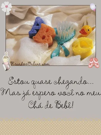 Convites para Chá de Bebê - Imagens, Mensagens e Frases para Facebook