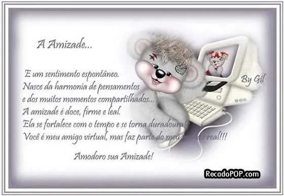 Mensagens de Amigos Virtuais para Facebook