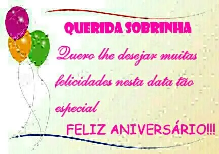mensagens aniversário com felicidades e parabens para sobrinha ...