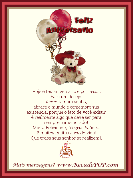 Mensagens de Aniversário para Facebook