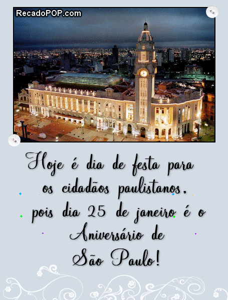 Mensagens de Aniversário de São Paulo para Facebook