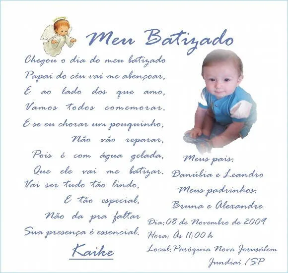Mensagens Para Batizado: Frases Para Convites e Padrinhos ... Mensagens Para Batizado: Frases Para Convites e Padrinhos ...