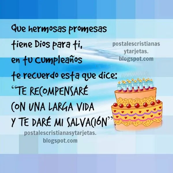 Mensaje con Hermosa Promesa Cristiana en tu Cumpleaños | Postales ...