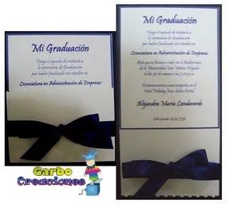 Garbo creaciones: Tarjetas de Invitación para GRADUACIÓN