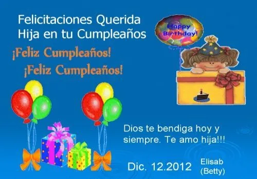 Mensajes cumpleaños para hija Frases ~ Frases de cumpleaños