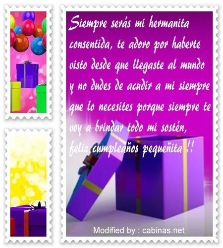 MENSAJES DE FELIZ CUMPLEAñOS A MI HERMANITA|FRASES DE CUMPLEAñOS A ...