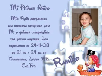 Texto de invitación para primer añito - Imagui Texto de invitación para primer añito - Imagui