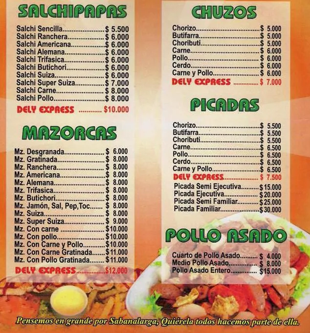 Imagenes menus de comida - Imagui