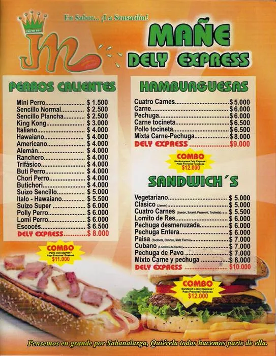 De menus de comida - Imagui