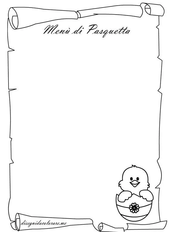 Menù di Pasquetta da stampare | Disegni da colorare Menù di Pasquetta da stampare | Disegni da colorare