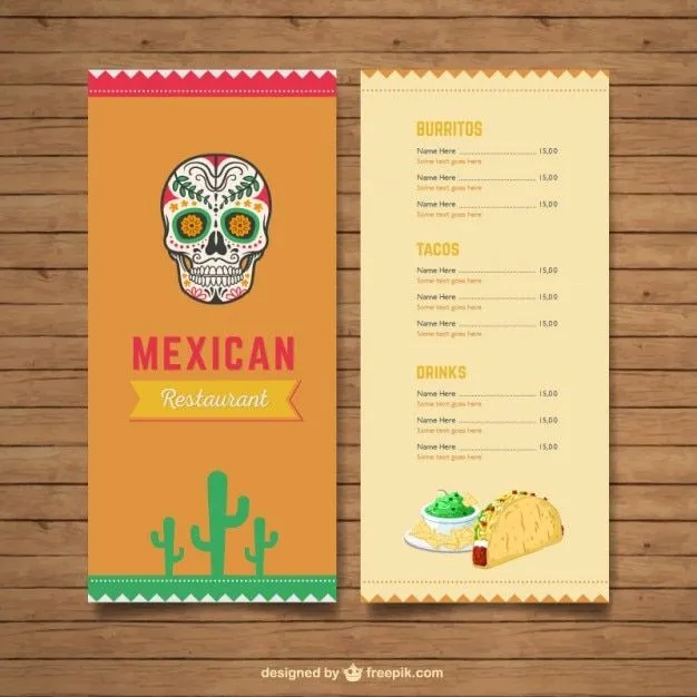 Menú del restaurante mexicano | Descargar Vectores Premium