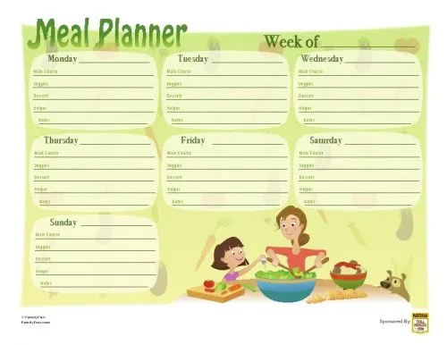 Imagen Plantilla Menu semanal Familiar - grupos.emagister.com