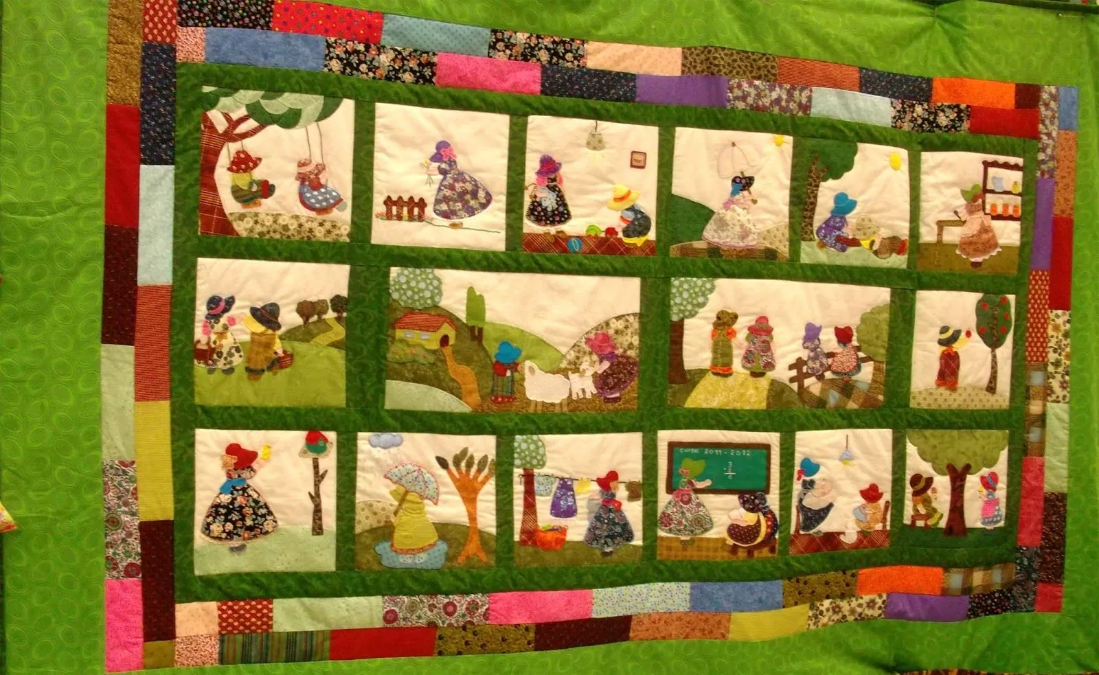 Menudos Remolinos: Pie de cama en patchwork Menudos Remolinos: Pie de cama en patchwork