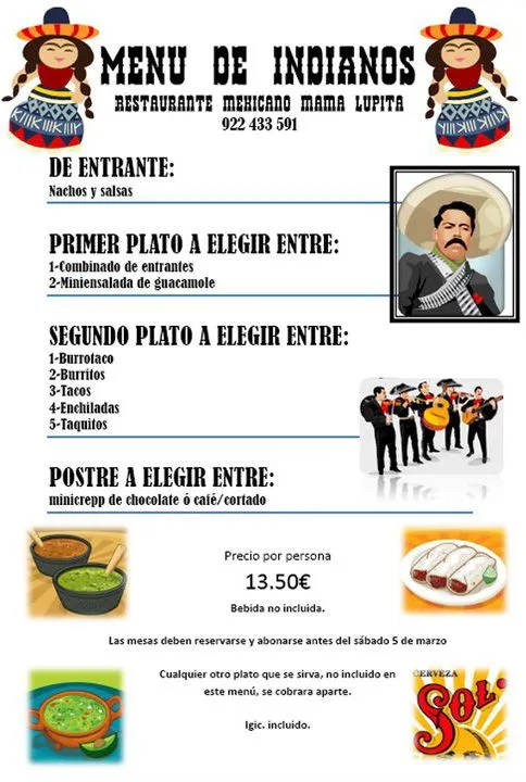 Carta de restaurante mexicano - Imagui