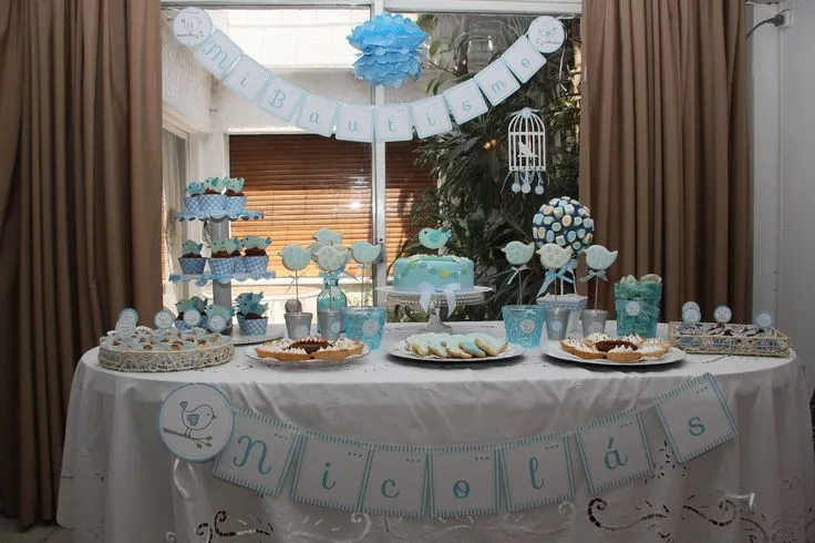 Mesa dulce temática pajaritos para bautismo de Nicolás | Mesas ... Mesa dulce temática pajaritos para bautismo de Nicolás | Mesas ...