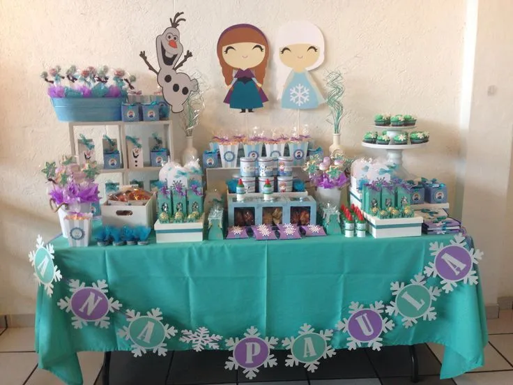 Mesa de dulces Frozen | fiesta de princesas | Pinterest | Mesas ...